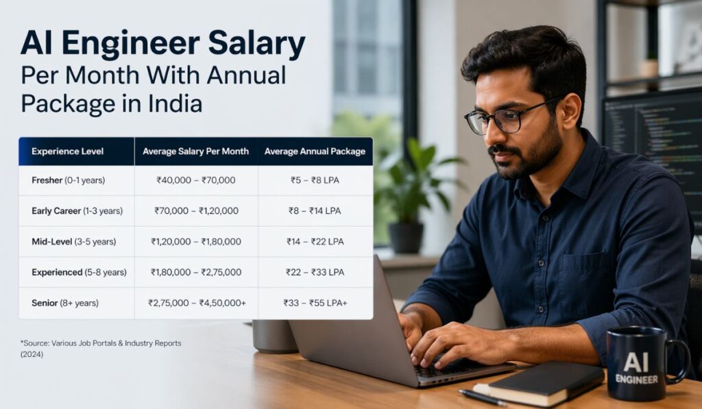 AI Engineer Salary Per Month With Annual Package in India