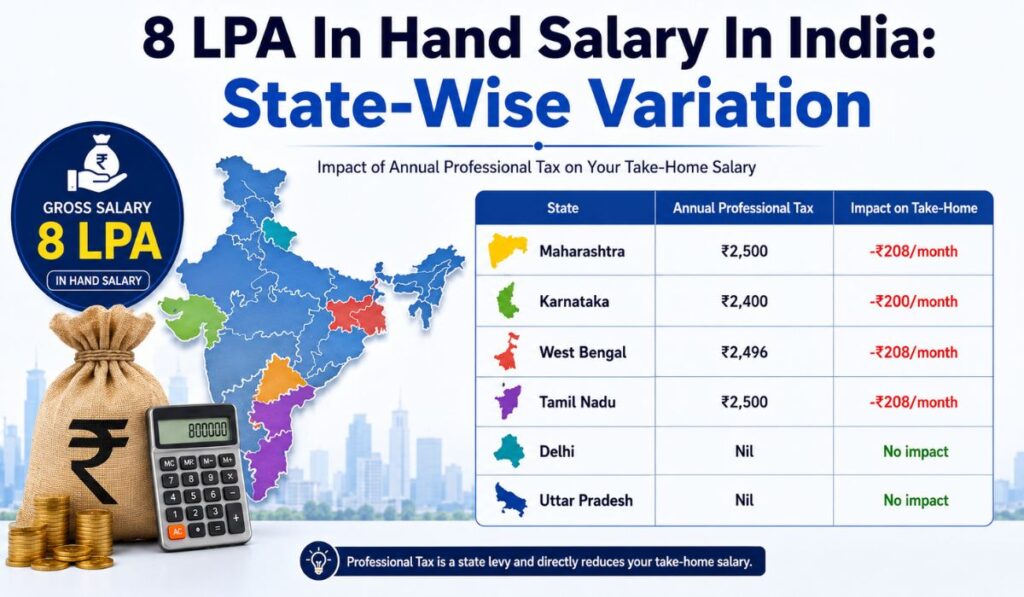 8 LPA In Hand Salary In India State-Wise Variation