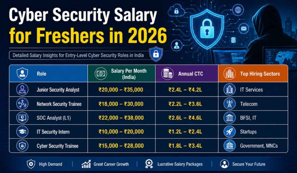 Cyber Security Salary for Freshers