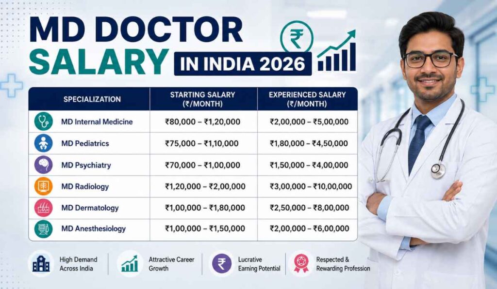 MD Doctor Salary in India 2026