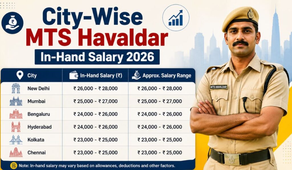 City-Wise MTS Havaldar In-Hand Salary 2026
