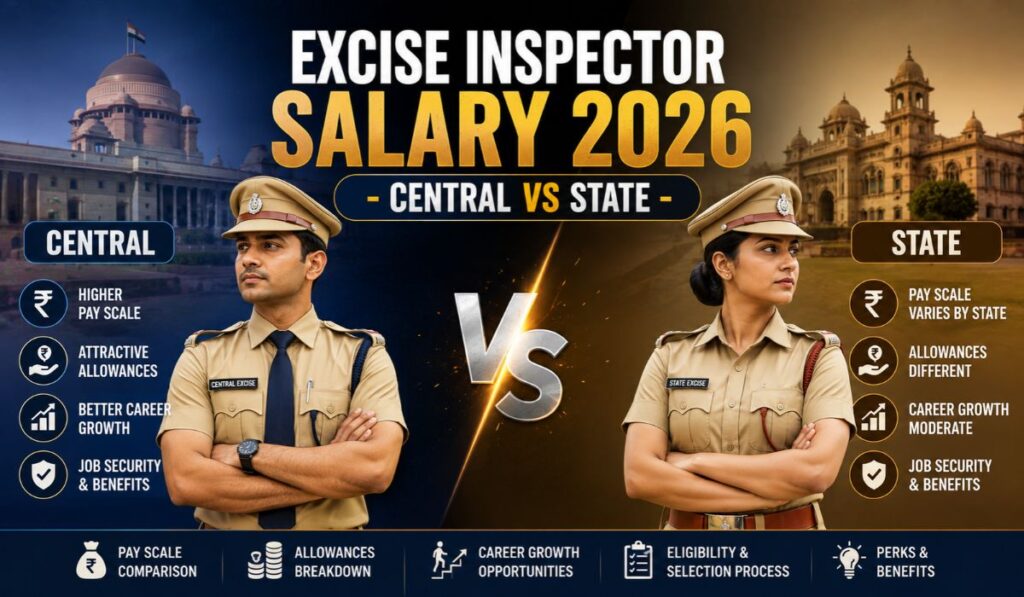 Excise Inspector Salary 2026 - Central vs State