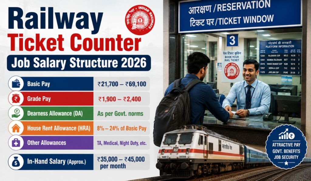 Railway Ticket Counter Job Salary Structure 2026