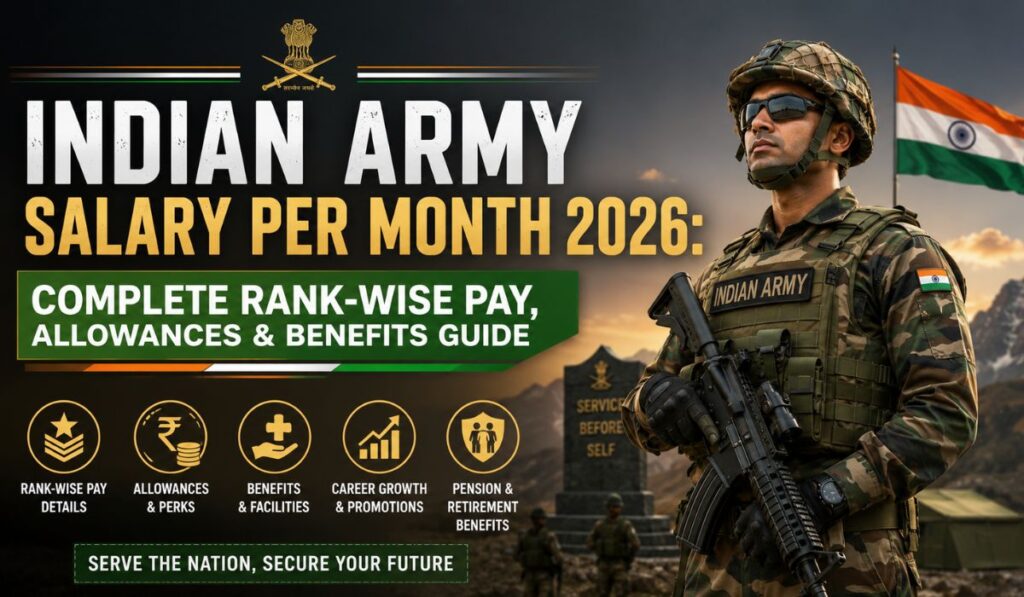 Indian Army Salary Per Month 2026 Complete Rank-Wise Pay, Allowances & Benefits Guide